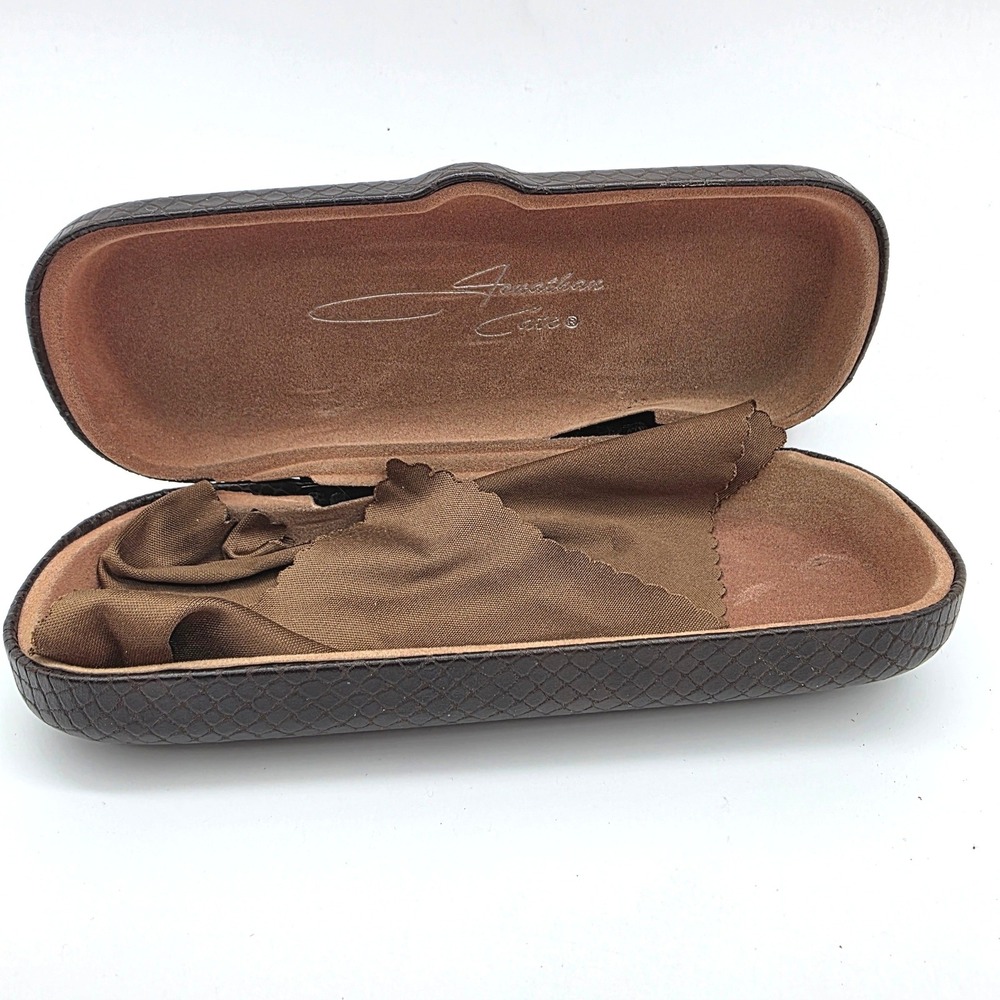 Jonathan‎ Cate Brown Snakeskin Hard Shell Eyeglass Case with Cleaning Cloth